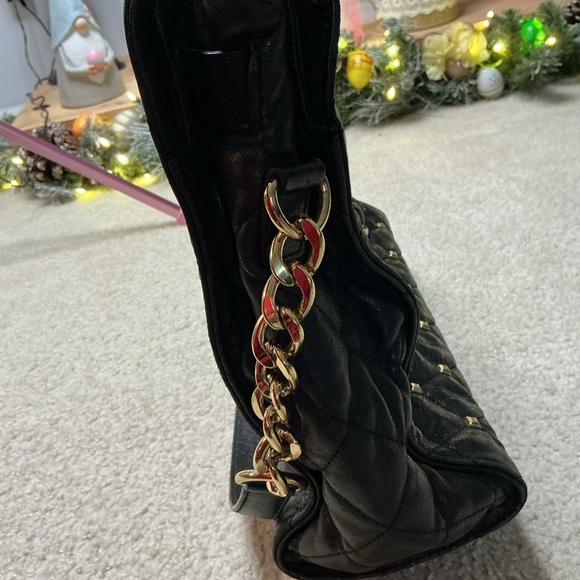 MICHAEL Michael Kors Black Quilted Shoulder Bag with Gold Studs - Picture 8 of 16